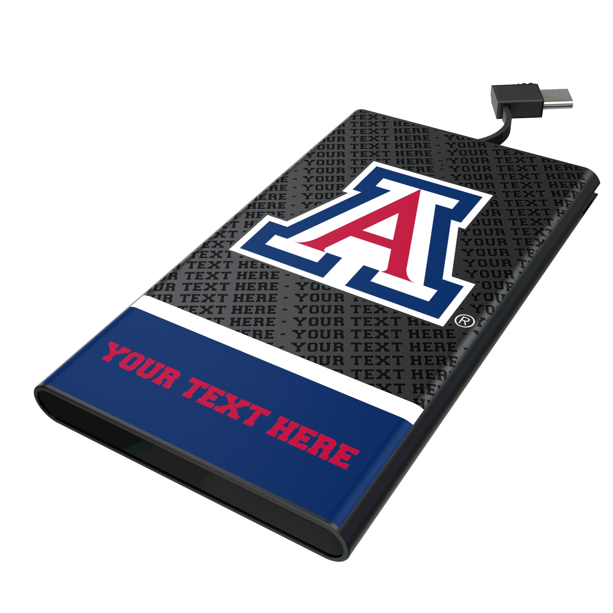 Keyscaper Arizona Wildcats Personalized Endzone Plus 5000mAh Flat Powerbank