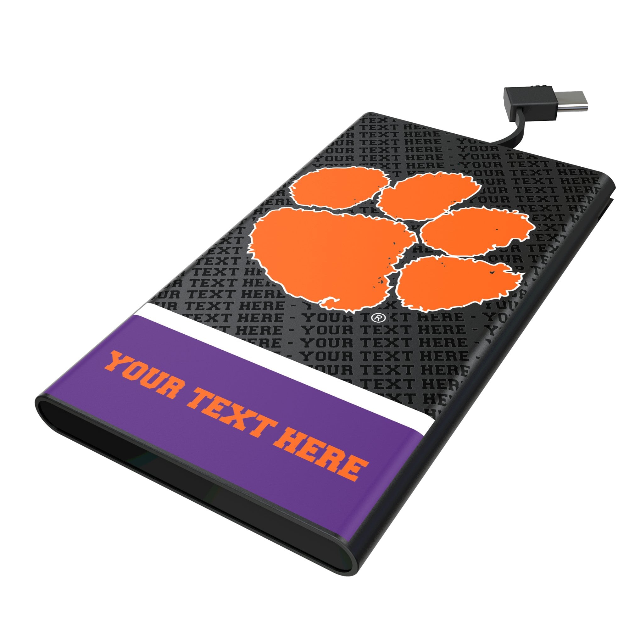 Keyscaper Clemson Tigers Personalized Endzone Plus 5000mAh Flat Powerbank