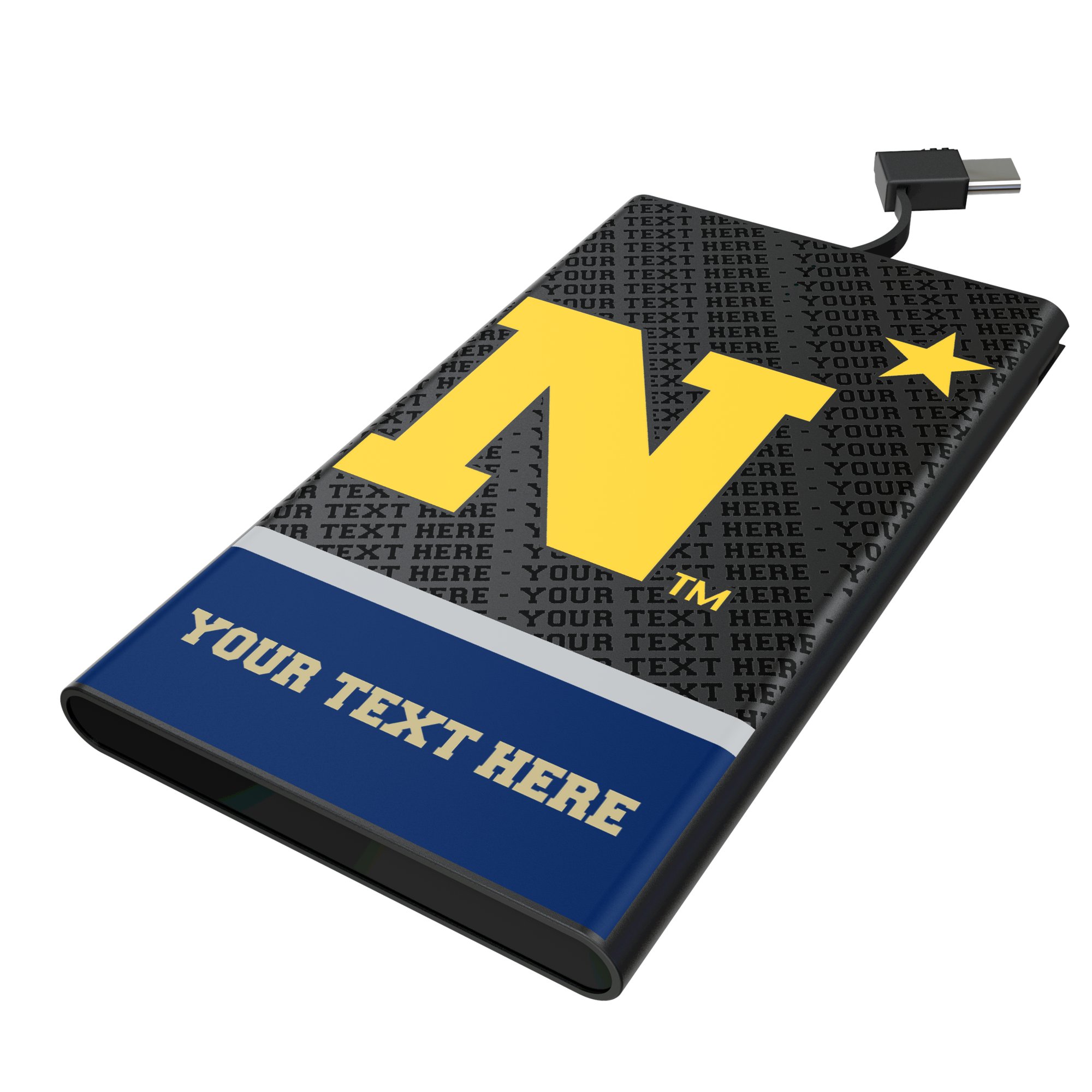 Keyscaper Navy Midshipmen Personalized Endzone Plus 5000mAh Flat Powerbank