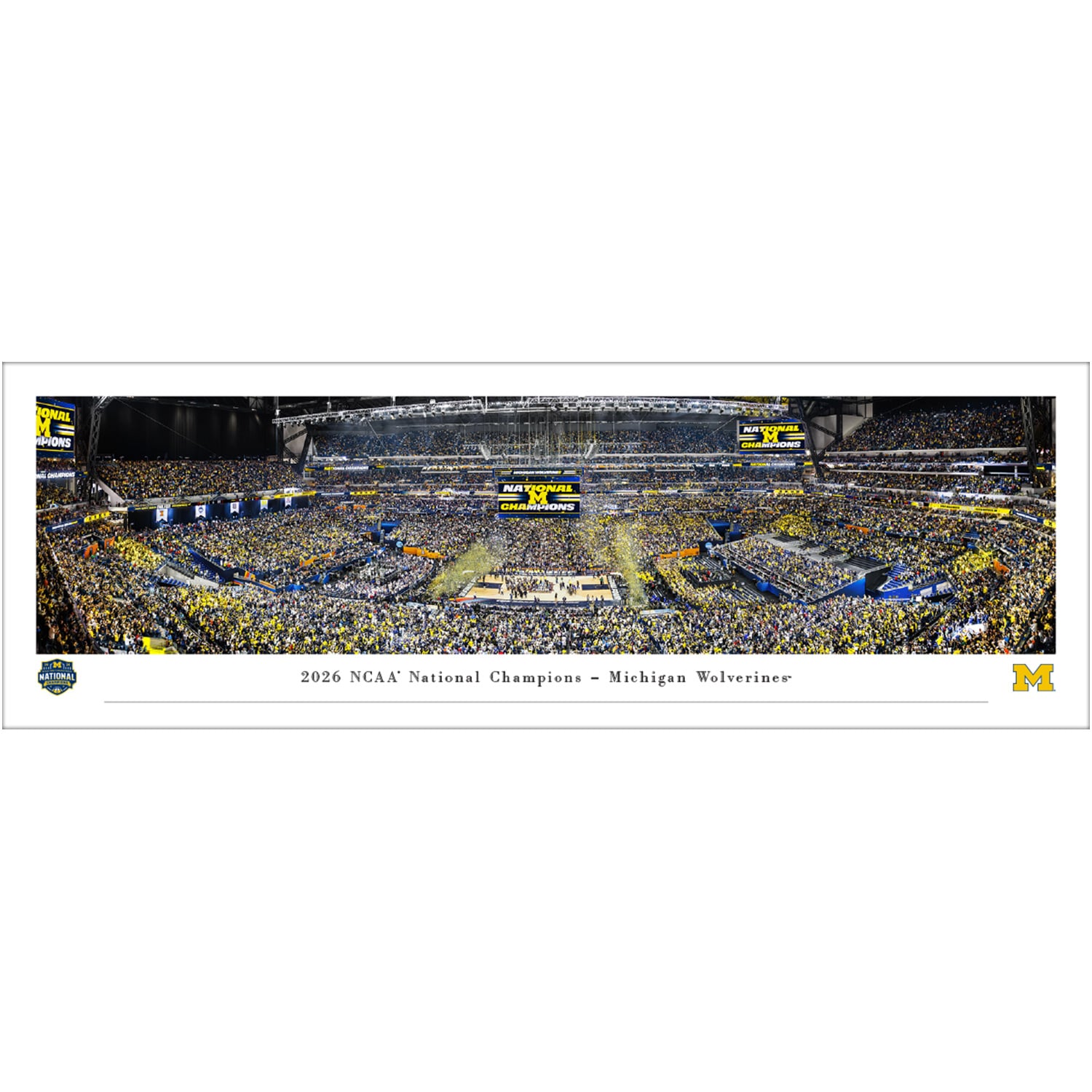 Michigan Wolverines 2026 NCAA Men's Basketball National Champions 13.5'' x 40'' Unframed Panoramic