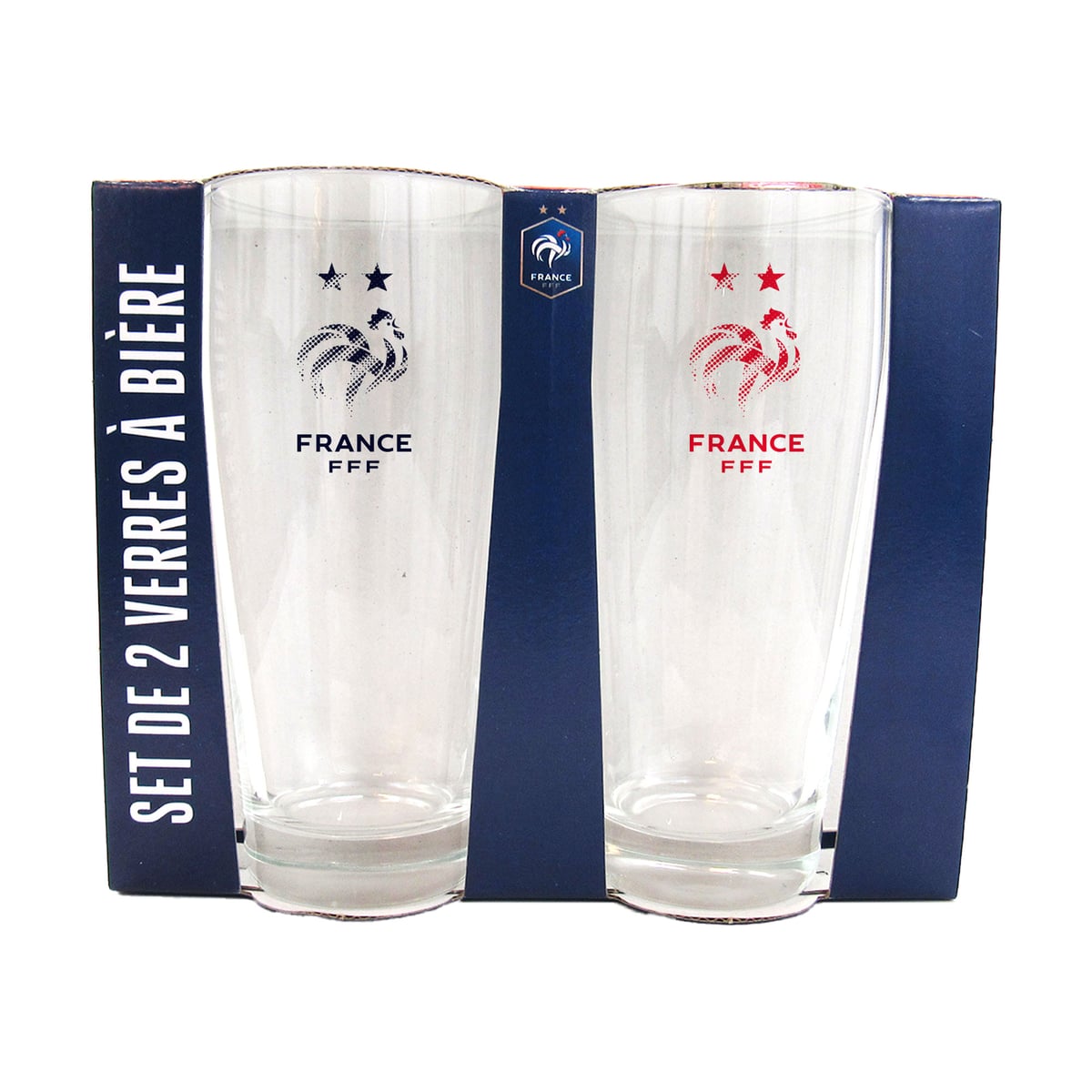 Verres à bière France - 480 ml - Lot de 2