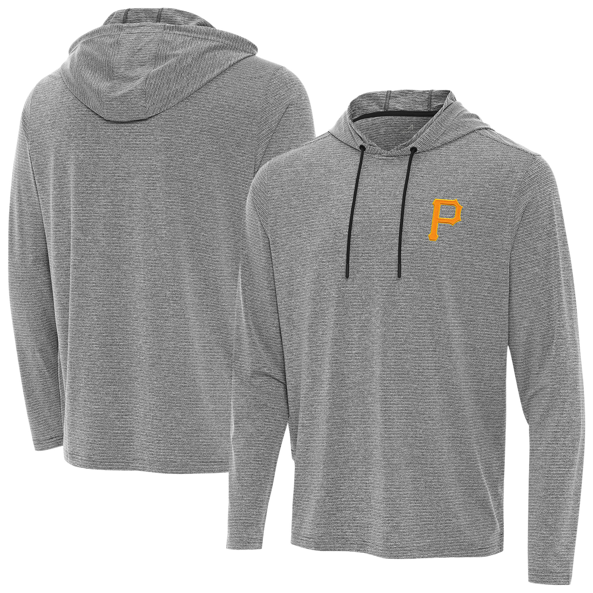 Men's Antigua Heather Black Pittsburgh Pirates Changeover Hoodie