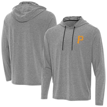 Men's Antigua Heather Black Pittsburgh Pirates Changeover Hoodie