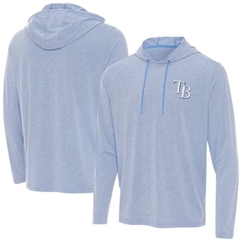 Men's Antigua Heather Powder Blue Tampa Bay Rays Changeover Hoodie