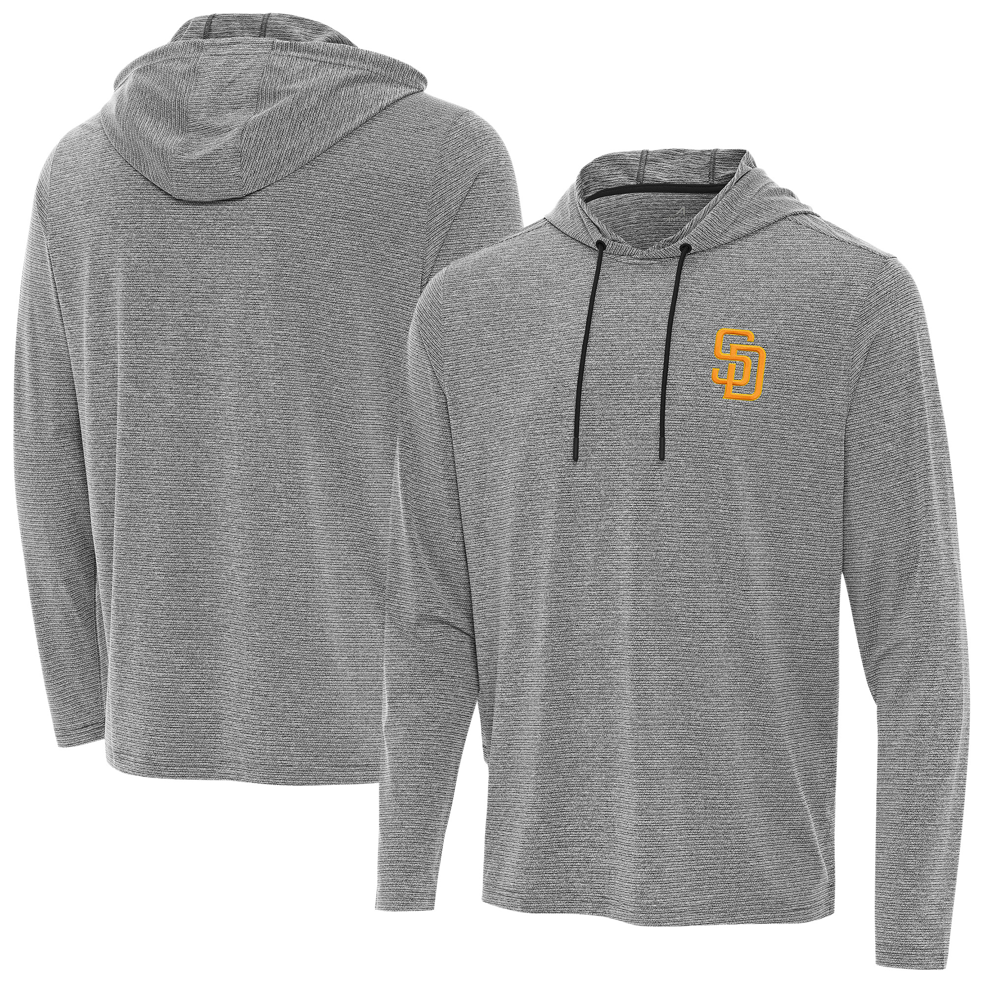 Men's Antigua Heather Black San Diego Padres Changeover Hoodie