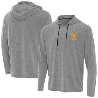 Men's Antigua Heather Black San Diego Padres Changeover Hoodie