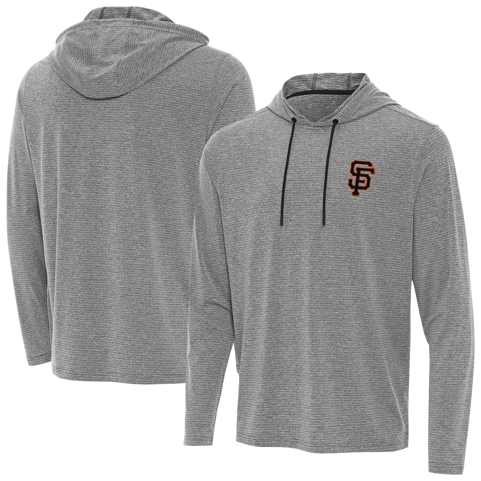 Men's Antigua Heather Black San Francisco Giants Changeover Hoodie