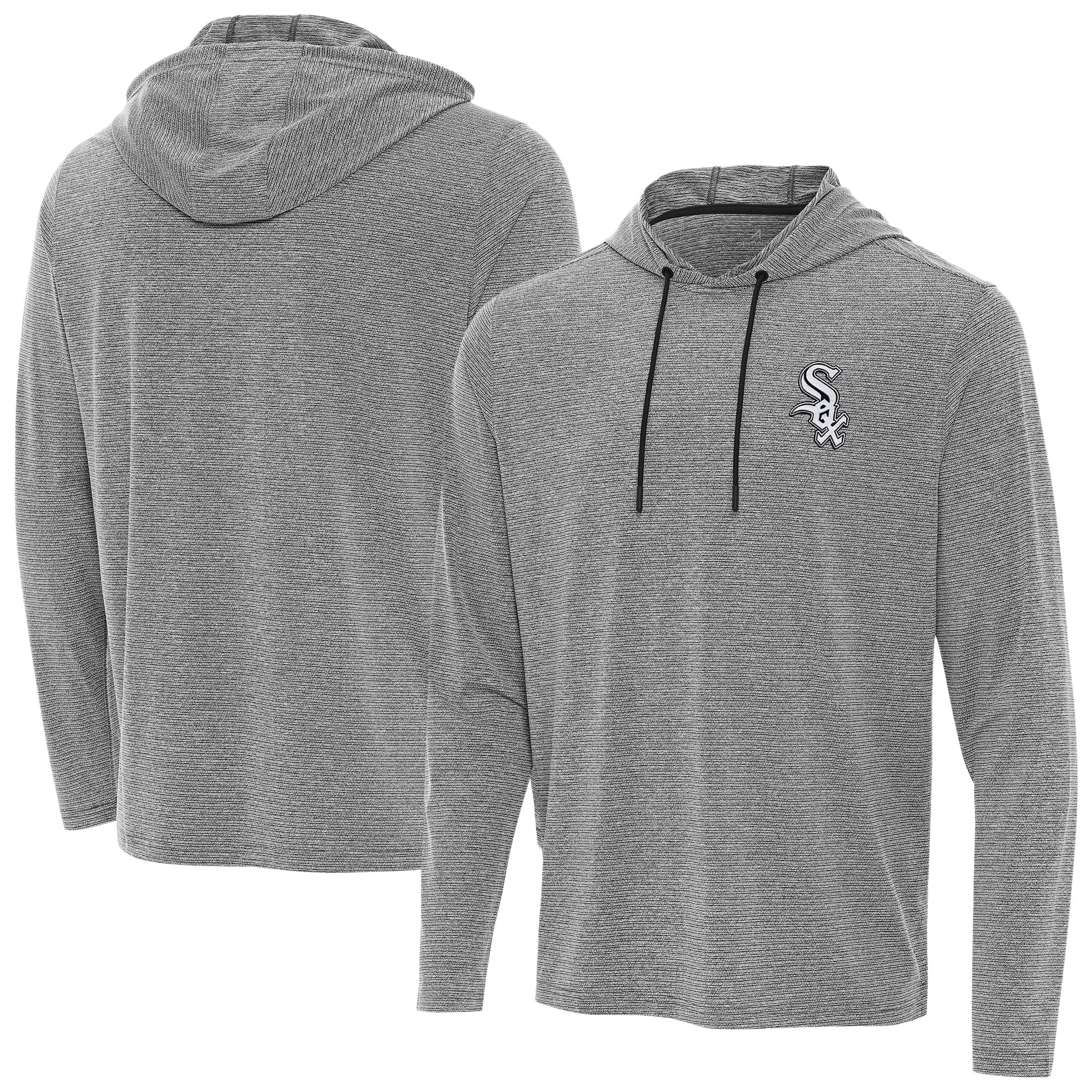 Men's Antigua Heather Black Chicago White Sox Changeover Hoodie