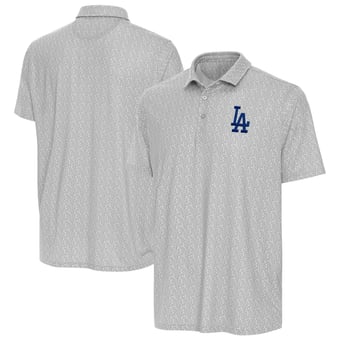 Men's Antigua Gray Los Angeles Dodgers Botanic Polo