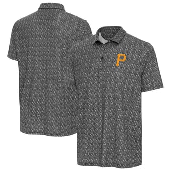 Men's Antigua Black Pittsburgh Pirates Botanic Polo