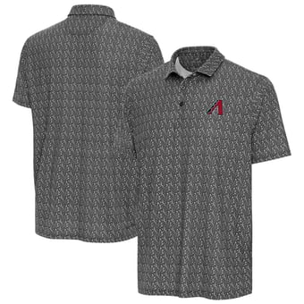 Men's Antigua Black Arizona Diamondbacks Botanic Polo
