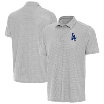 Men's Antigua Heather Gray Los Angeles Dodgers Replica Polo