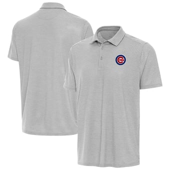 Men's Antigua Heather Gray Chicago Cubs Replica Polo