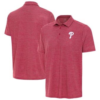 Men's Antigua Heather Red Philadelphia Phillies Replica Polo