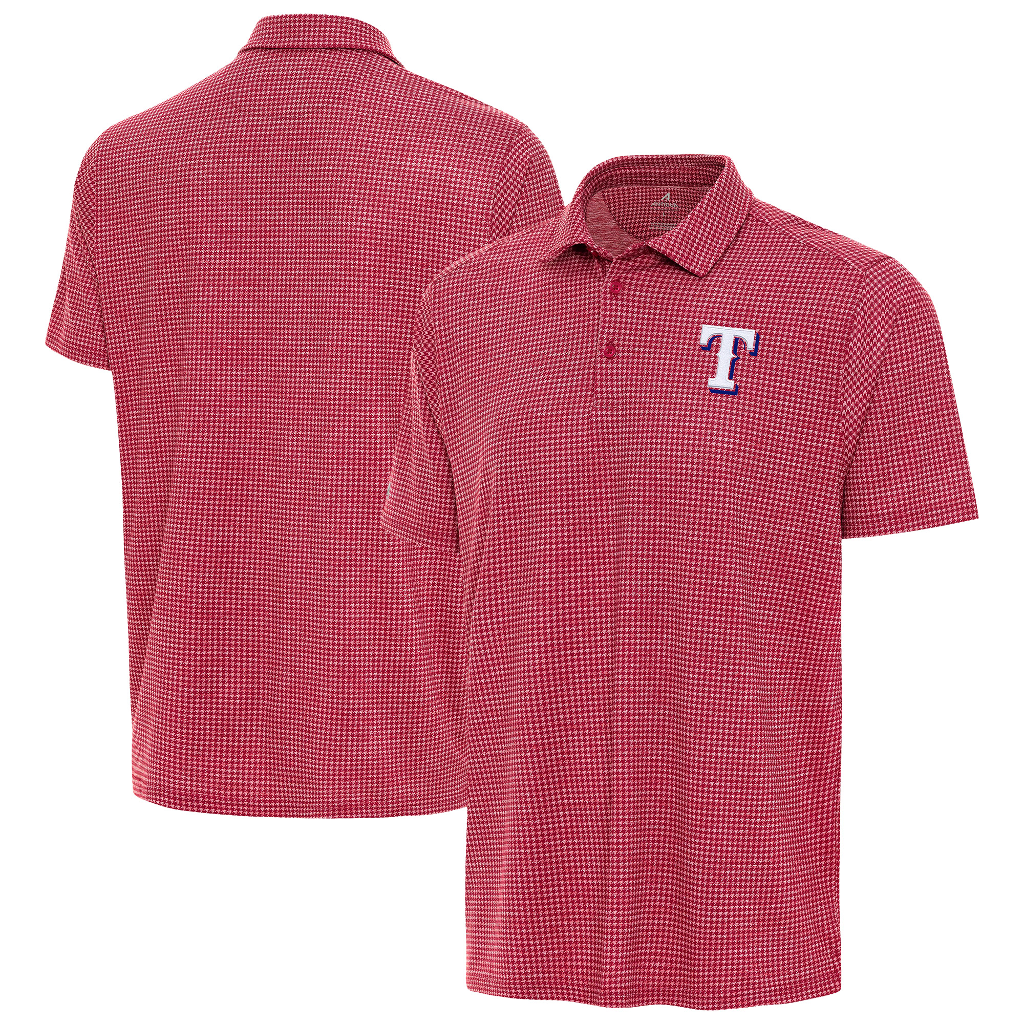 Men’s Antigua Heather Red Texas Rangers Replica Polo Men’s Antigua Heather Red Texas Rangers Replica Polo