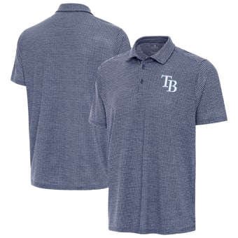 Men's Antigua Heather Navy Tampa Bay Rays Replica Polo