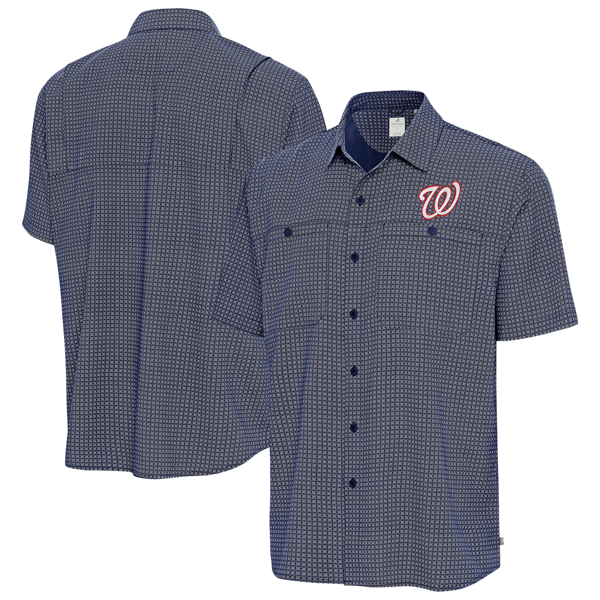 Men’s Antigua Navy Washington Nationals Mosaic Button-Up Shirt
