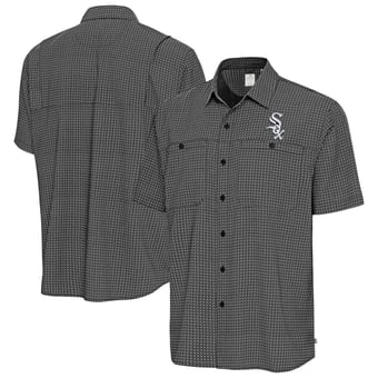 Men's Antigua Black Chicago White Sox Mosaic Button-Up Shirt