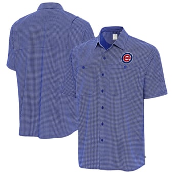 Men's Antigua Royal Chicago Cubs Mosaic Button-Up Shirt
