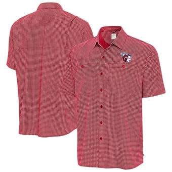 Men's Antigua Red Cleveland Guardians Mosaic Button-Up Shirt