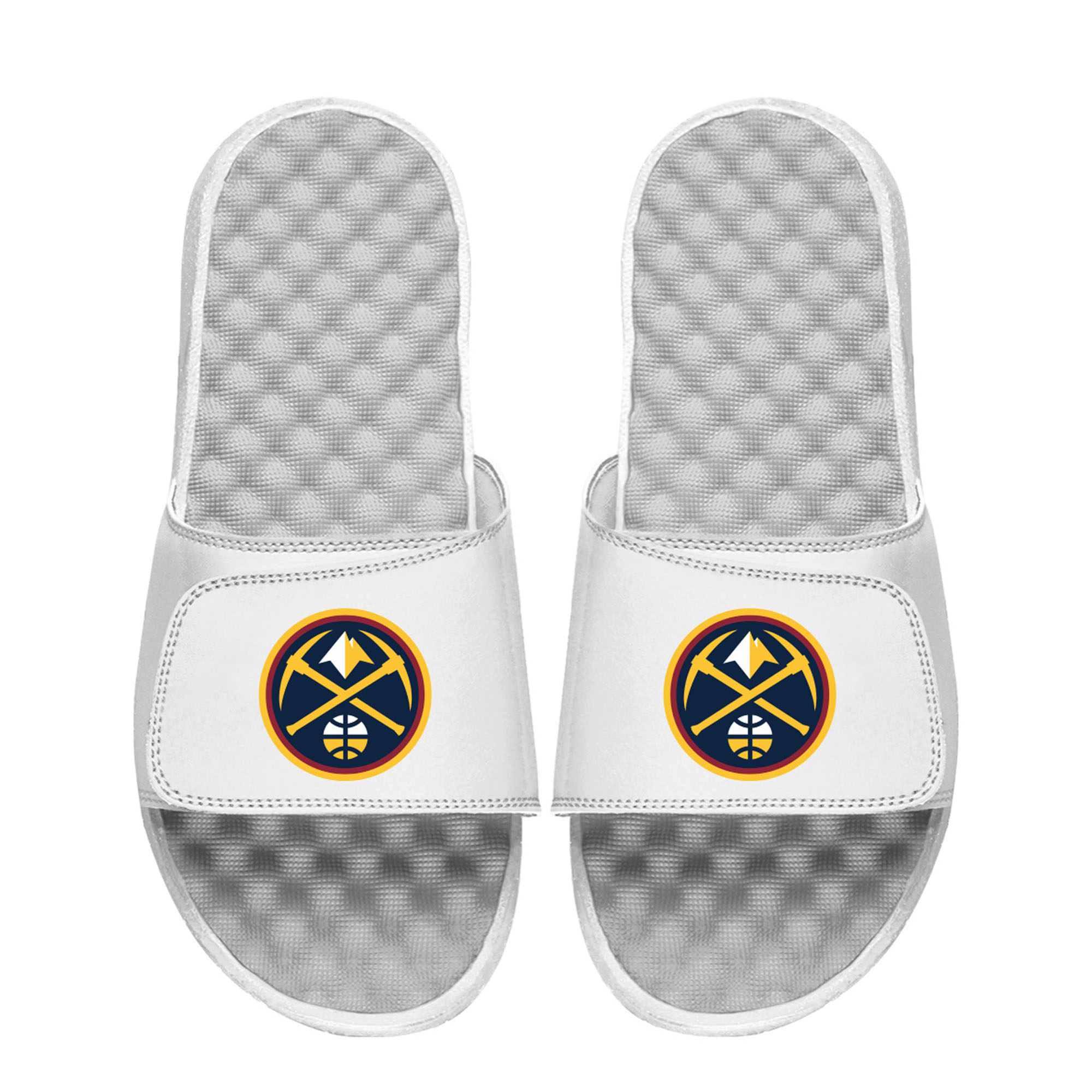 Unisex ISlide White Denver Nuggets Primary Logo Slide Sandals