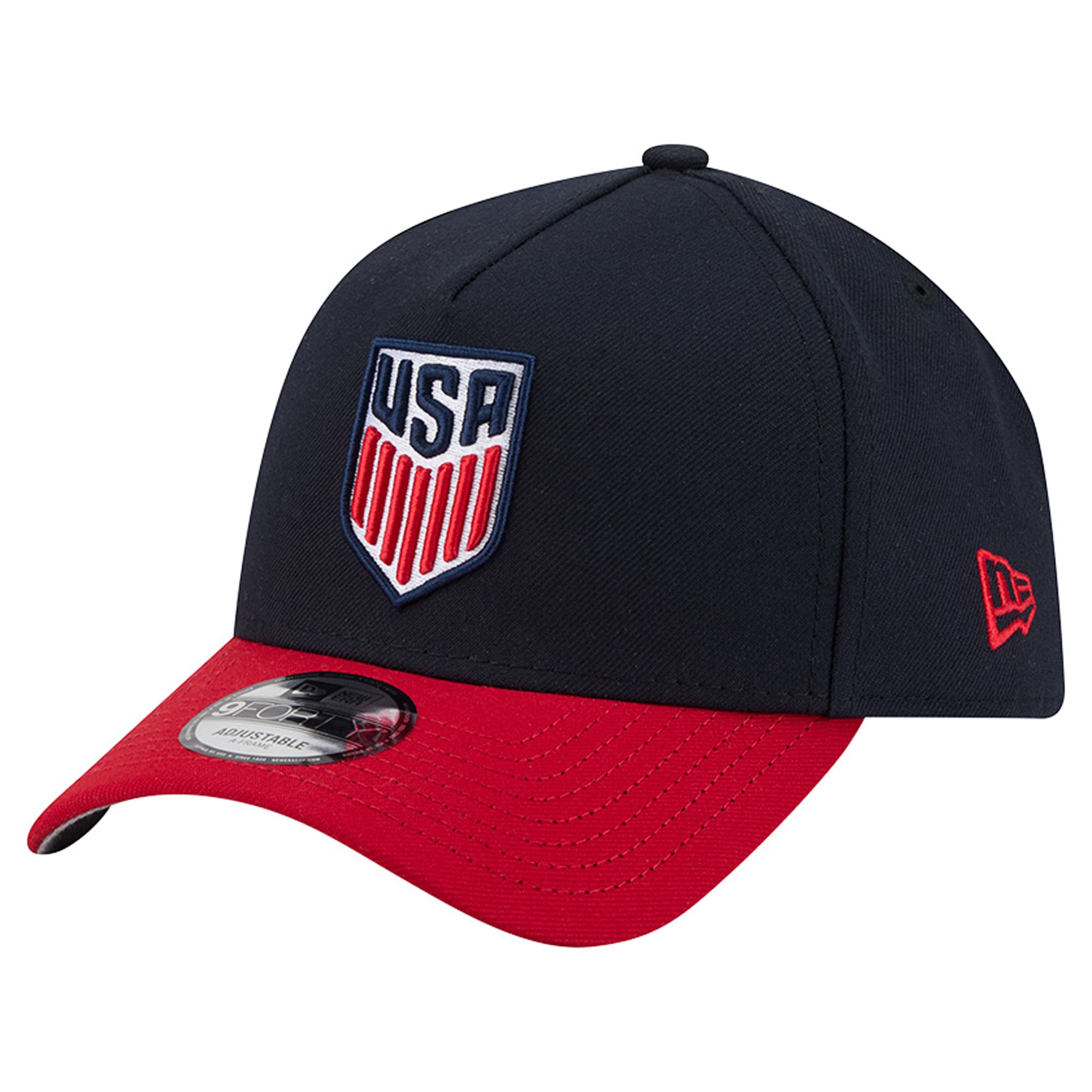 Men's New Era Navy/Red USMNT A-Frame 9FORTY Adjustable Hat