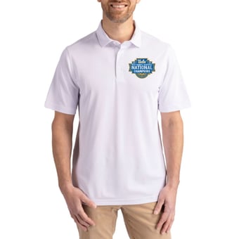 Men's Cutter & Buck White UCLA Bruins 2026 NCAA Women's Basketball National Champions Big & Tall Virtue Eco Pique Stripe Recycled Polo