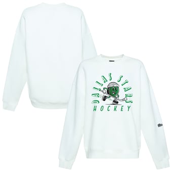 Women's Hype and Vice White Dallas Stars Action Mascot Oversized Sweatshirt