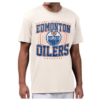 Men's Starter Cream Edmonton Oilers Distressed Rink T-Shirt