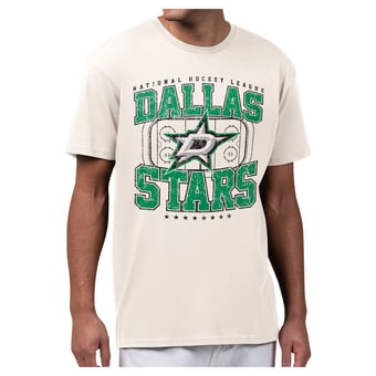 Men's Starter Cream Dallas Stars Distressed Rink T-Shirt
