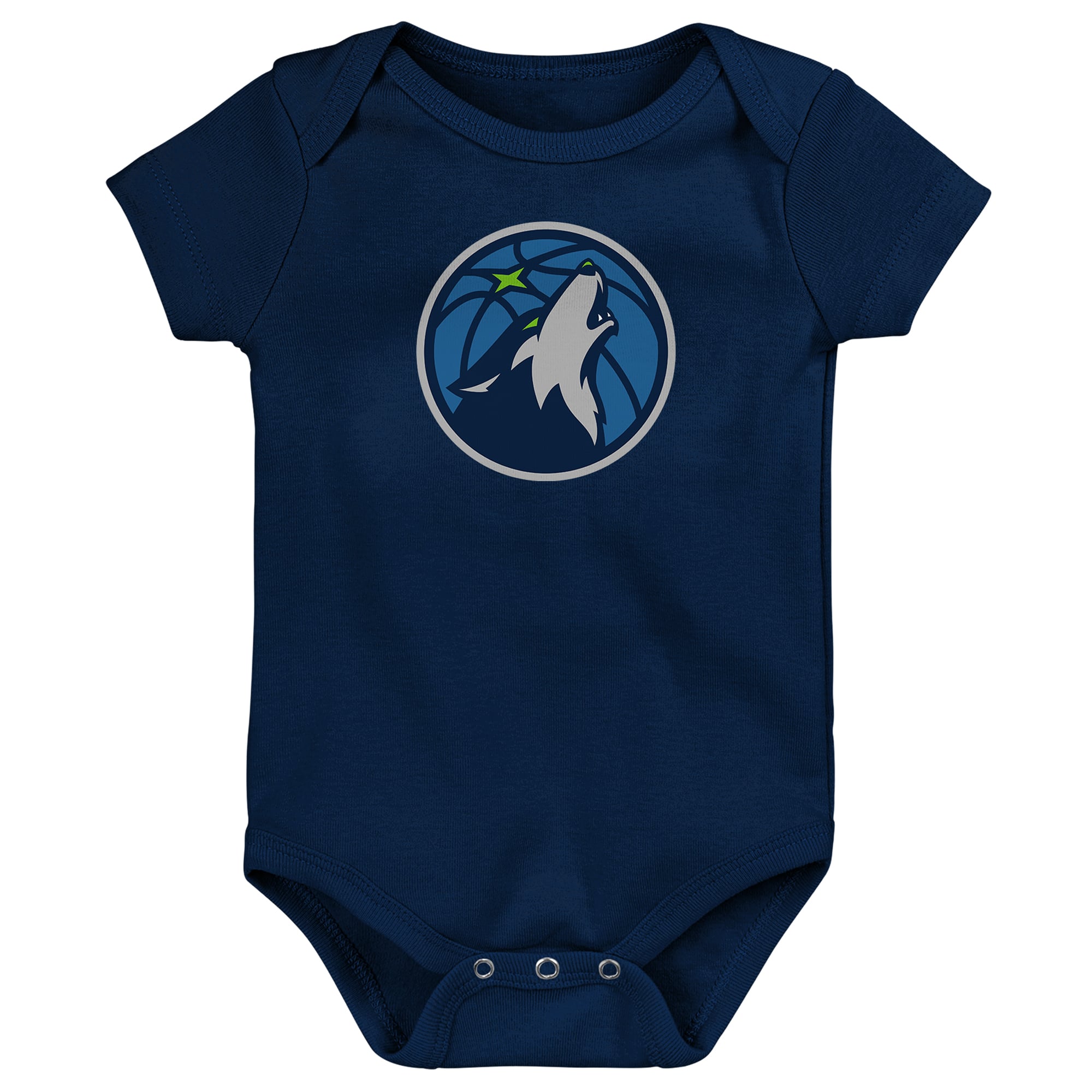 Newborn Outerstuff Navy Minnesota Timberwolves Primary Logo Bodysuit