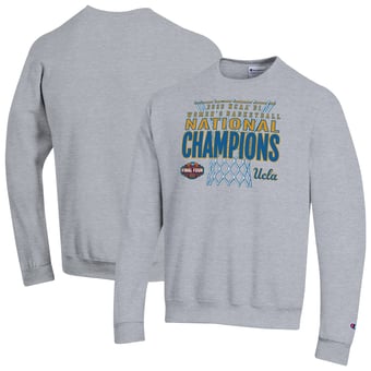 Men's Champion  Gray UCLA Bruins 2026 NCAA Women's Basketball National Champions Powerblend Sweatshirt