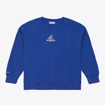 Men's Mitchell & Ness Royal Dallas Cowboys Core Essentials Micro Logo Fleece Sweatshirt