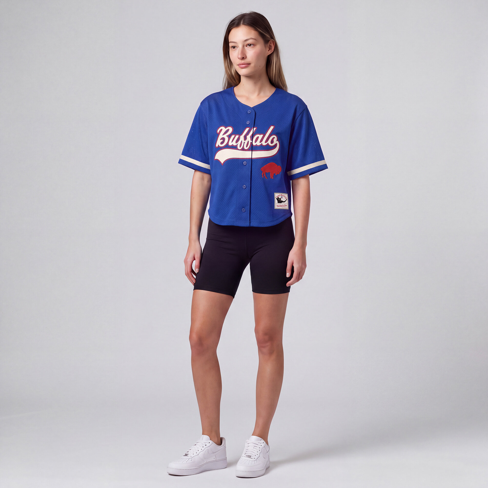 Mitchell & Ness Women's Royal Buffalo Bills Retro Roots Baseball Jersey - Royal