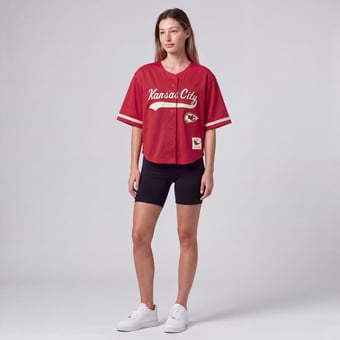 Women's Mitchell & Ness Red Kansas City Chiefs Retro Roots Baseball Jersey