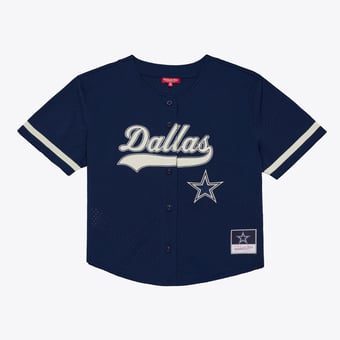 Women's Mitchell & Ness Navy Dallas Cowboys Retro Roots Baseball Jersey