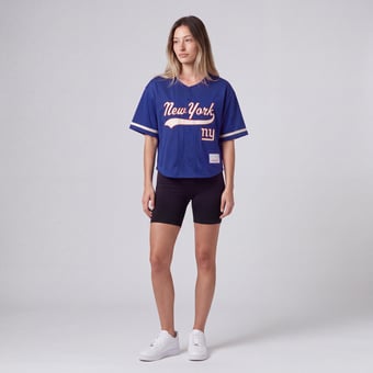 Women's Mitchell & Ness Royal New York Giants Retro Roots Baseball Jersey