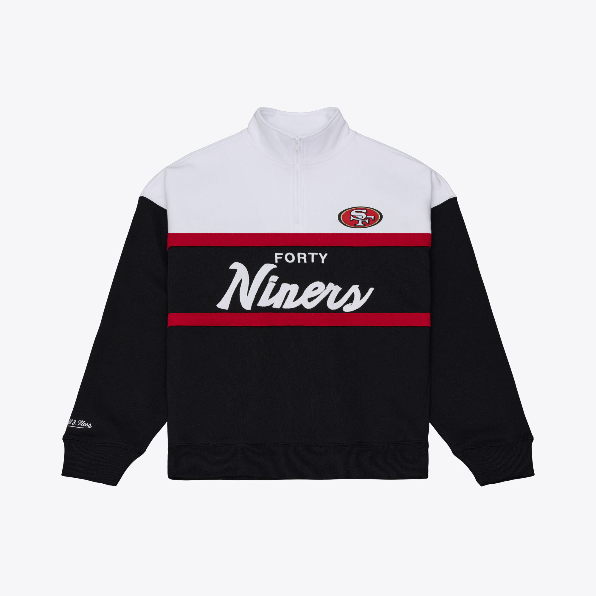 Mitchell & Ness Women's Black San Francisco 49ers Head Coach Quarter-Zip Pullover - Black