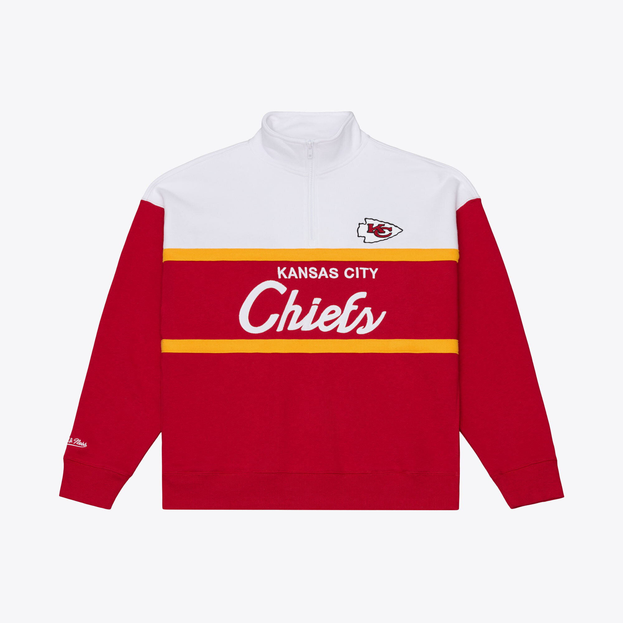 Women's Mitchell & Ness  Red Kansas City Chiefs Head Coach Quarter-Zip Pullover
