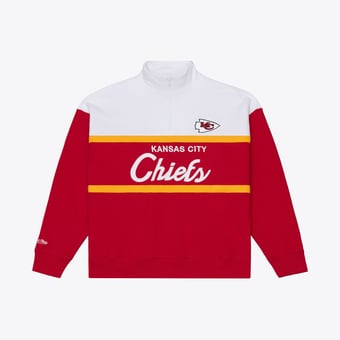 Women's Mitchell & Ness  Red Kansas City Chiefs Head Coach Quarter-Zip Pullover
