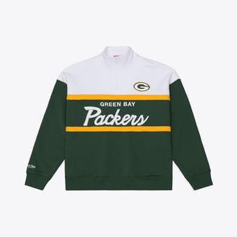 Women's Mitchell & Ness  Green Green Bay Packers Head Coach Quarter-Zip Pullover