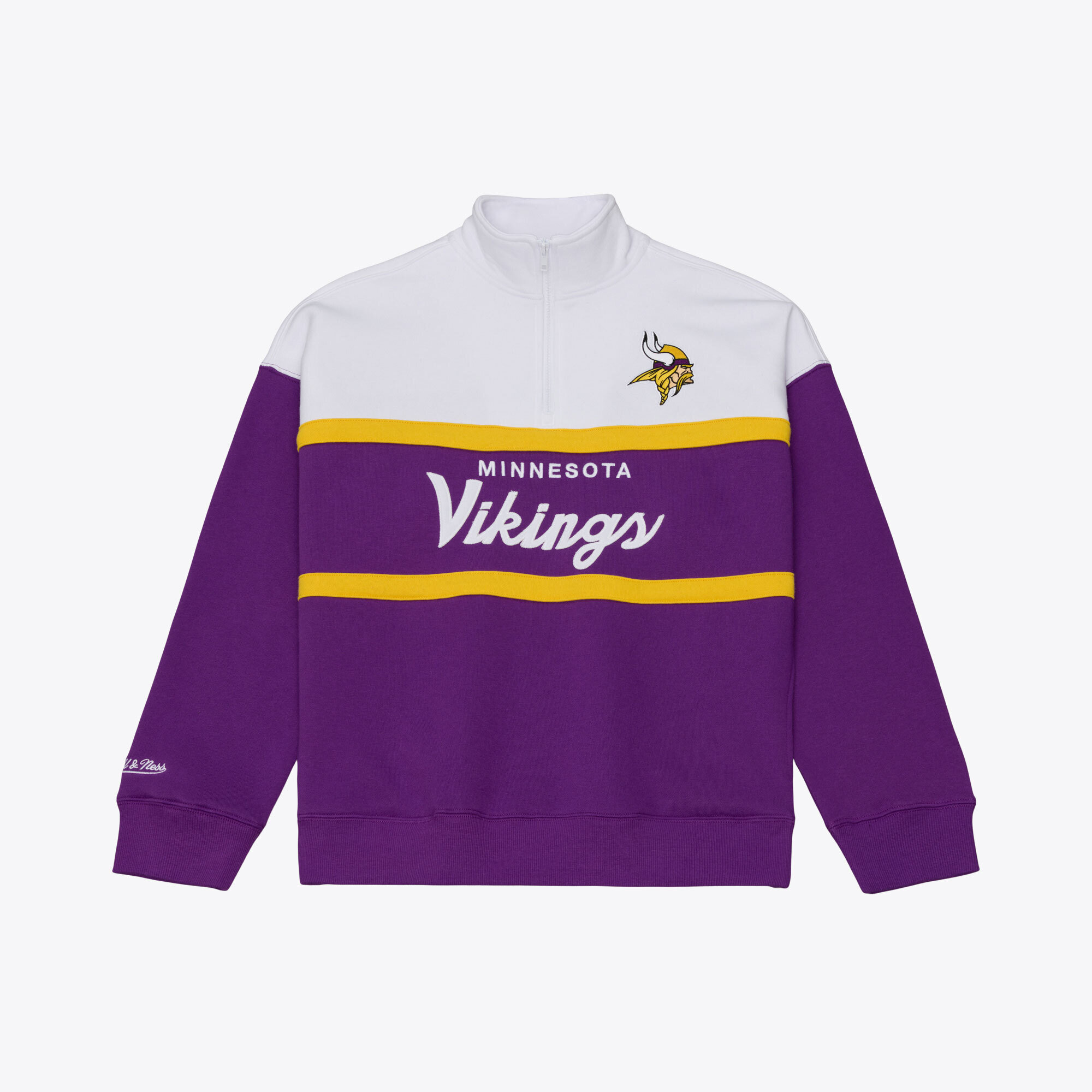 Women's Mitchell & Ness  Purple Minnesota Vikings Head Coach Quarter-Zip Pullover