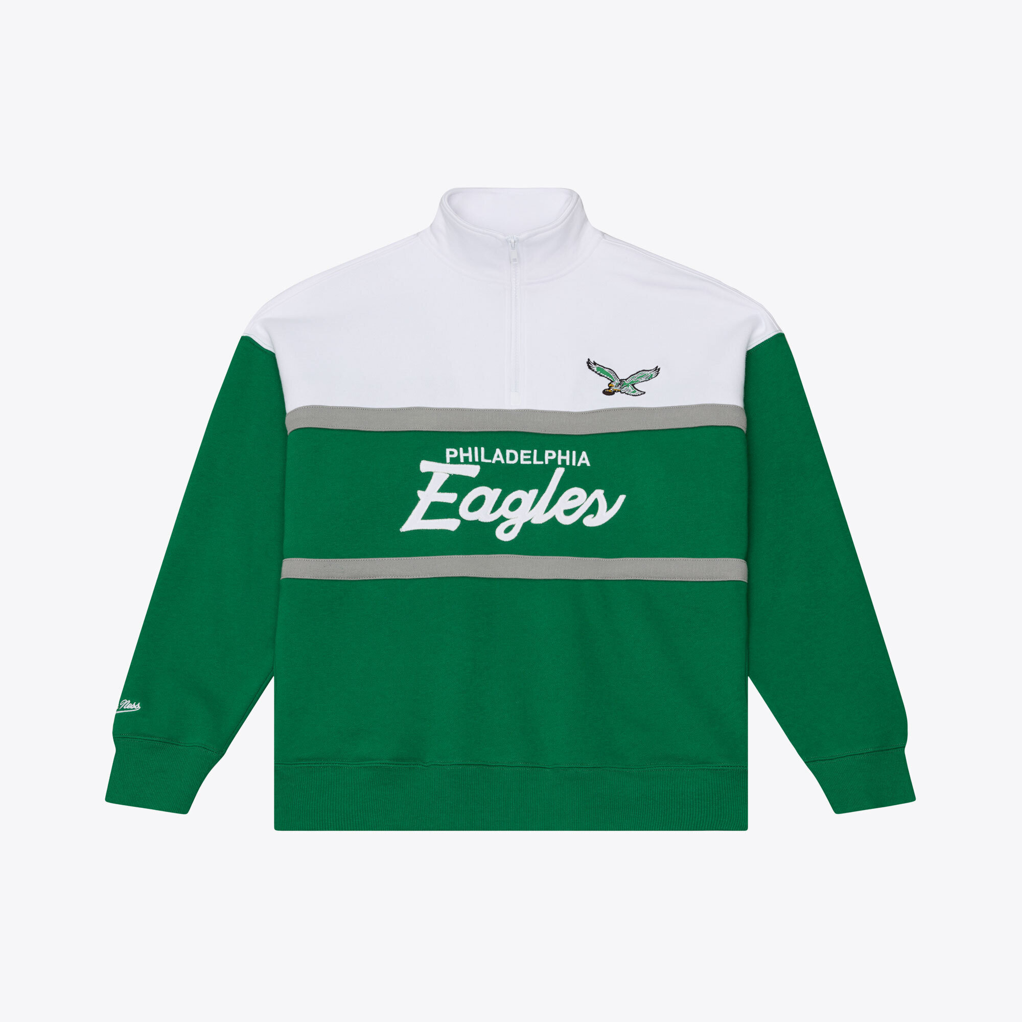 Mitchell & Ness Women's Kelly Green Philadelphia Eagles Head Coach Quarter-Zip Pullover - Kelly Green