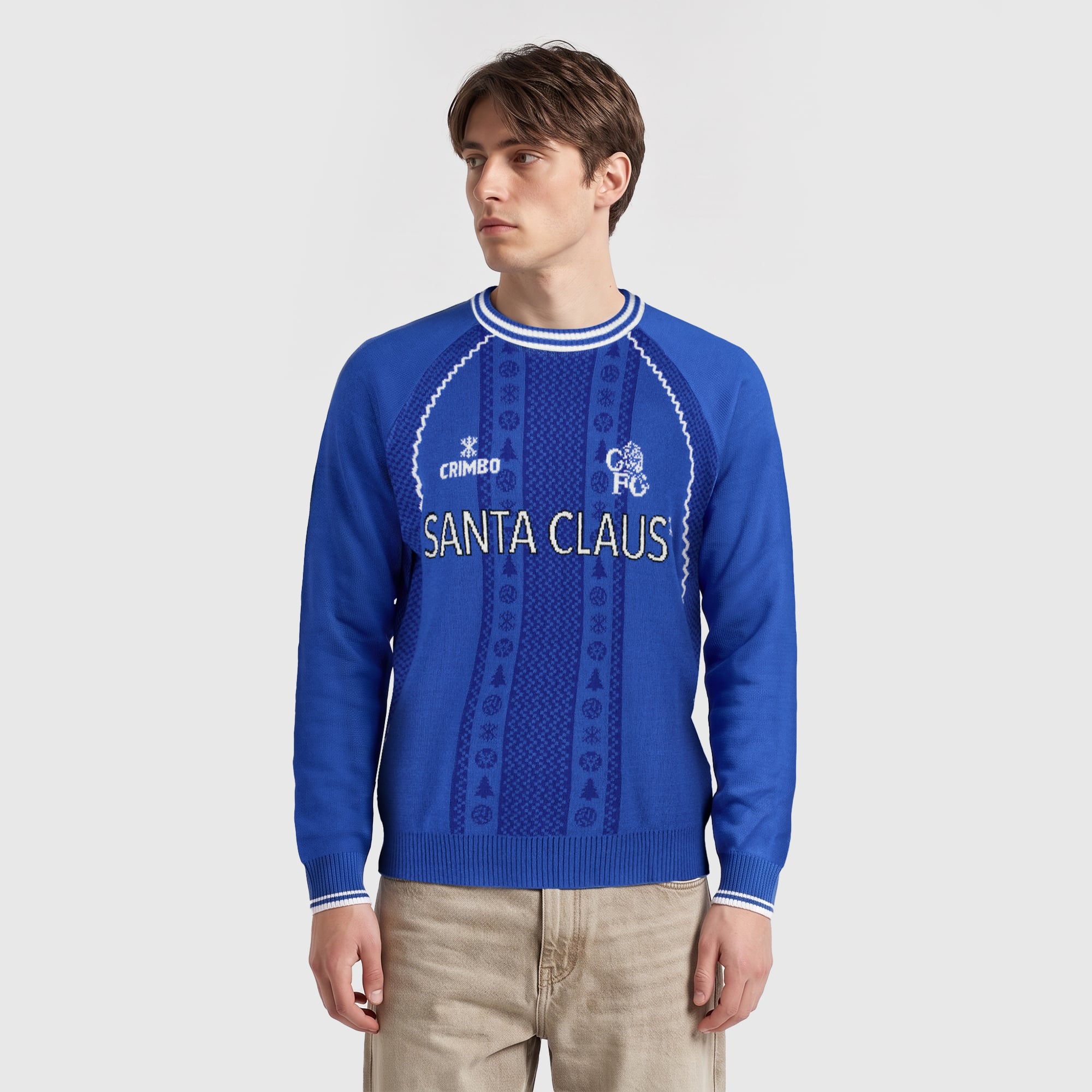 Pull rétro de Noël Chelsea - Bleu - Unisexe