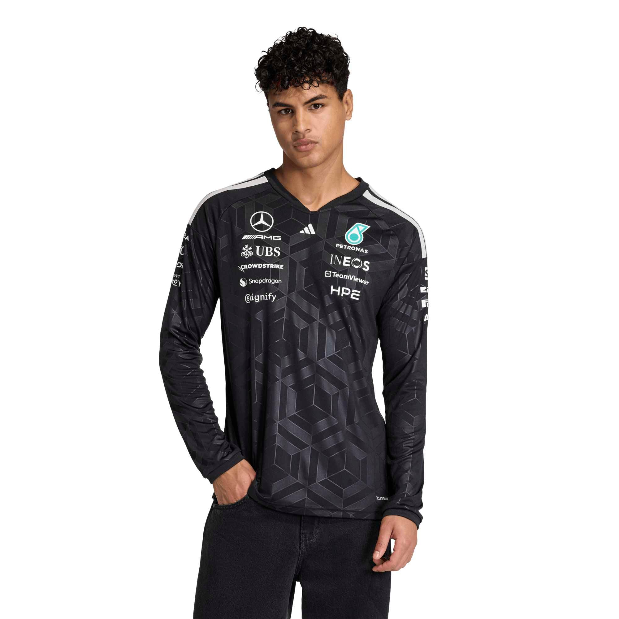 Mercedes AMG Petronas Fahrer-Langarmtrikot - Schwarz
