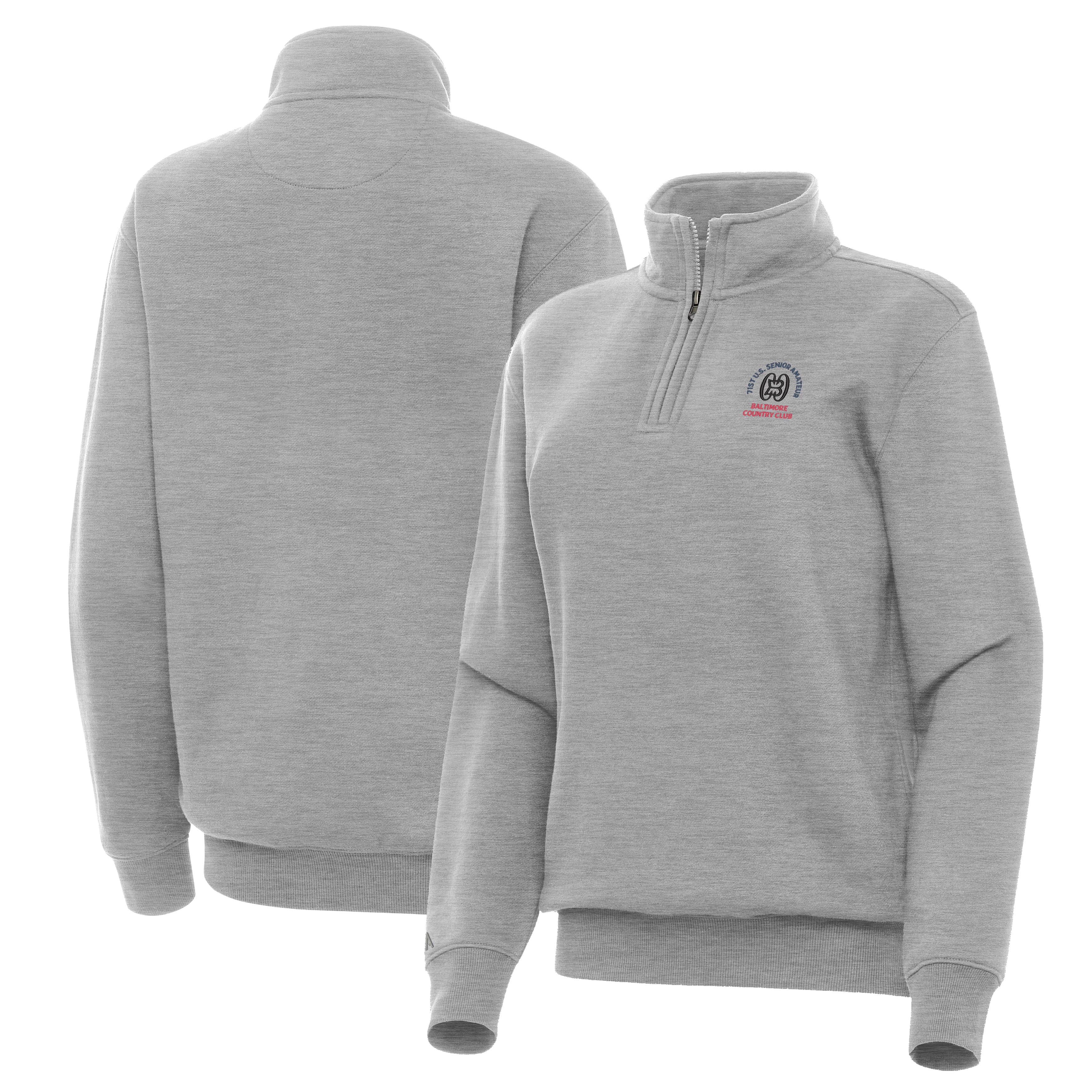 Women’s 2026 U.S. Senior Amateur Antigua Gray Victory Quarter-Zip Pullover Women’s 2026 U.S. Senior Amateur Antigua Gray Victory Quarter-Zip Pullover
