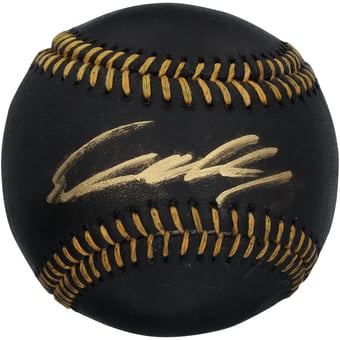 Ethan Holliday Colorado Rockies Autographed Black Leather Baseball
