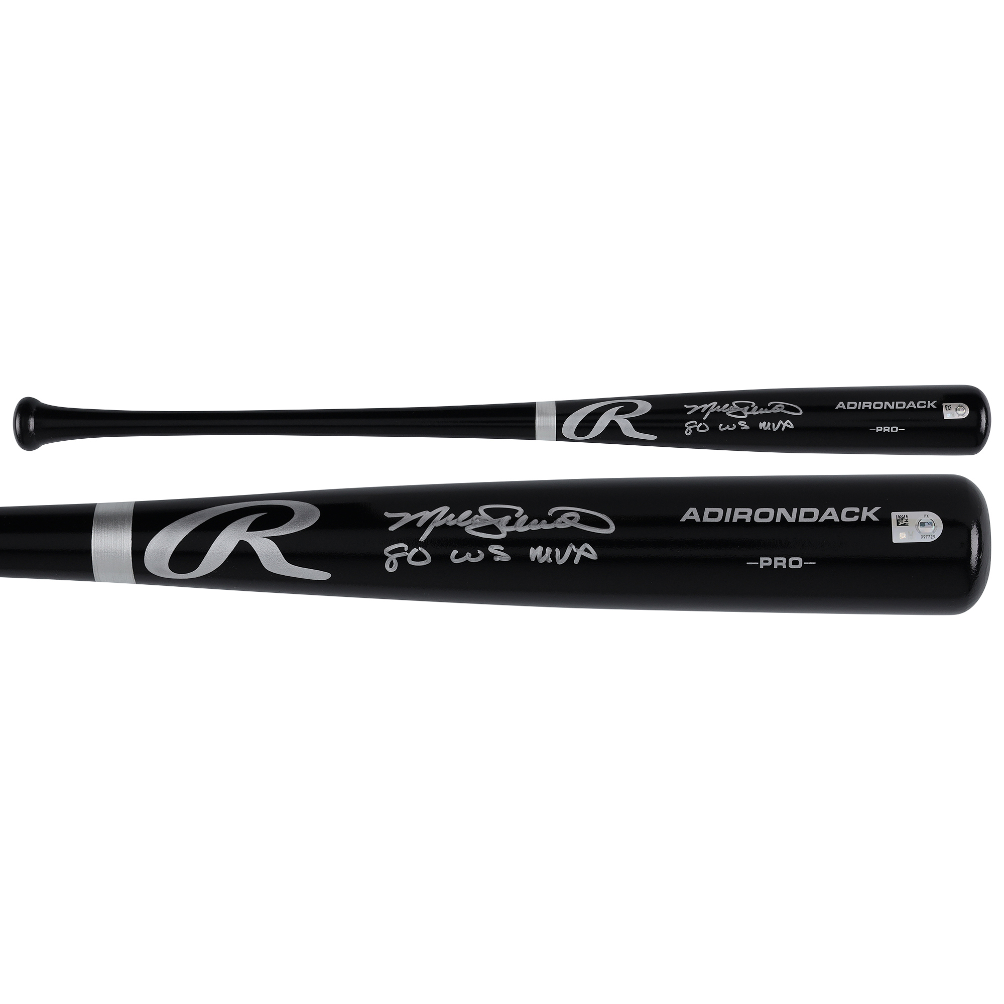 Mike Schmidt Philadelphia Phillies Autographed Black Rawlings Pro Bat with "80 WS MVP" Inscription