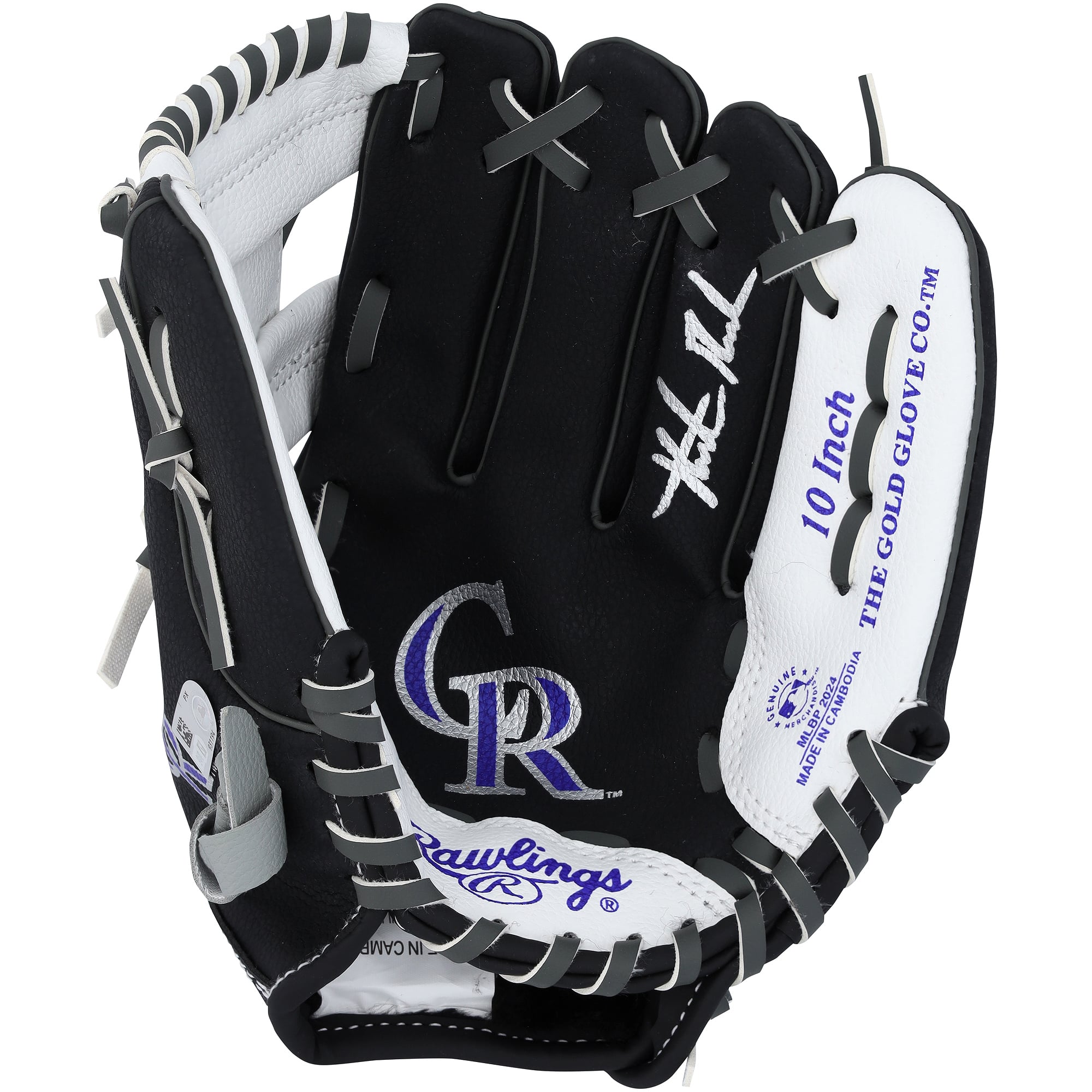 Hunter Goodman Colorado Rockies Autographed Rawlings 10" Collectible Team Logo Glove
