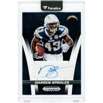 Darren Sproles San Diego Chargers Autographed 2025 Panini Prizm Black Prizm Flashback Signatures #FS-DSS #1/1 Card
